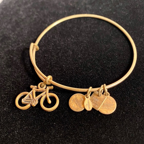 Alex and Ani Charity by Design Bike Rafaelian Gold Bangle Bracelet - Picture 10 of 14
